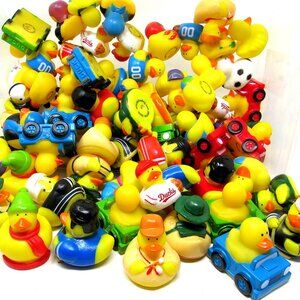10 Sports Rubber Ducks 2 inch Squirter  Ninja Basketball Baseball  Soccer Duck